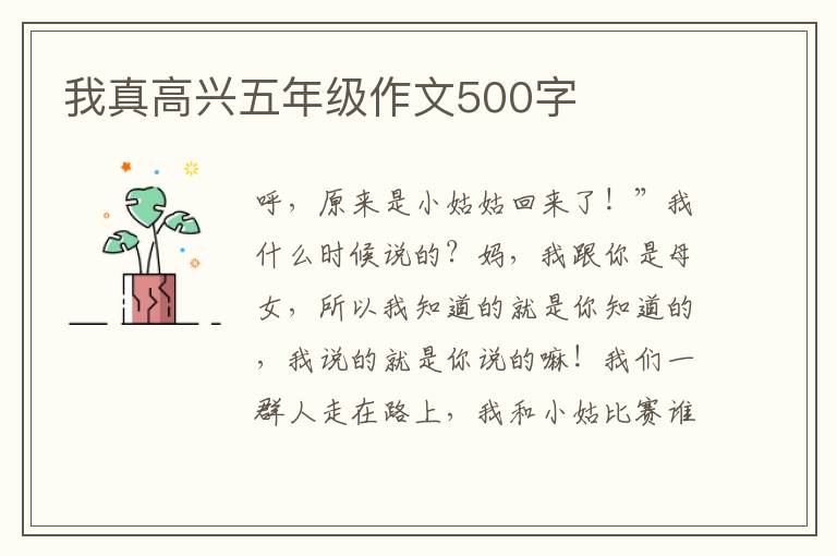 我真高興五年級作文500字